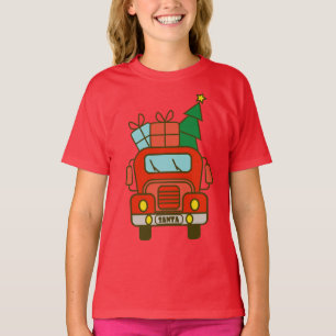 Camiseta Papais noeis de frente de caminhão Feliz Natal