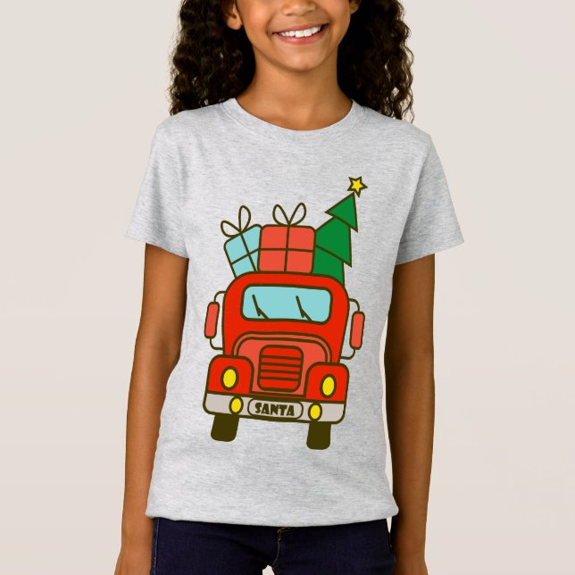 Camiseta Papais noeis de frente de caminhão Feliz Natal (Frente)