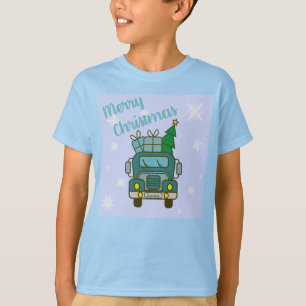 Camiseta Papais noeis de frente de caminhão Feliz Natal
