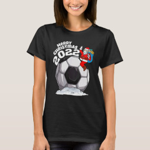 Camiseta Papais noeis De Futebol De Natal Enfrentam Máscara