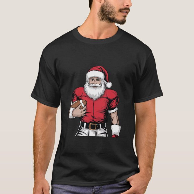 Camiseta Papais noeis De Futebol Para Crianças Homens Xmas  (Frente)