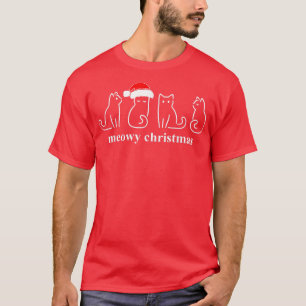 Camiseta Papais noeis De Gatos De Gatinho De Natal E Gatinh