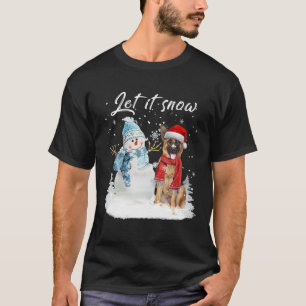 Camiseta Papais noeis de german shepherd Cachorro Natal Sno