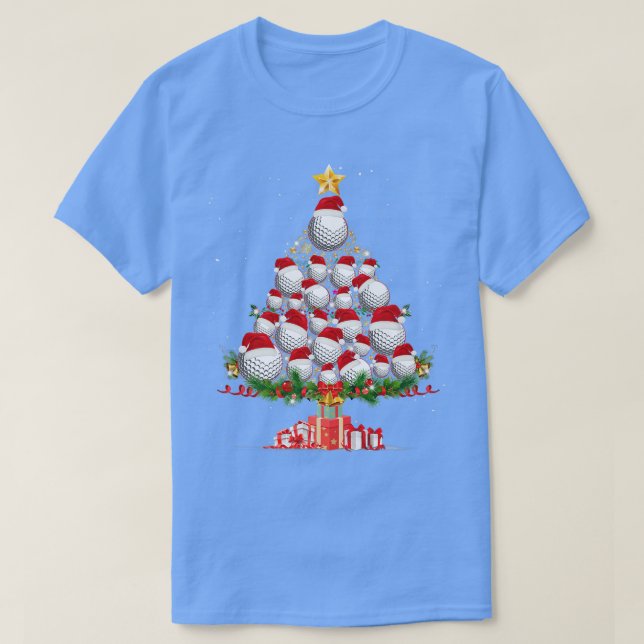 Camiseta Papais noeis De Golf Hat Jogam Árvore De Natal Em  (Frente do Design)