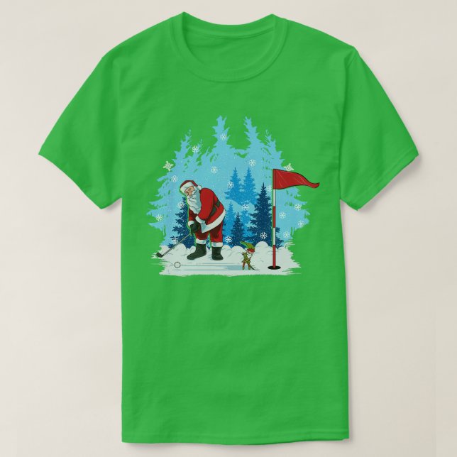 Camiseta Papais noeis De Golfe Fazendo Esportes De Natal De (Frente do Design)