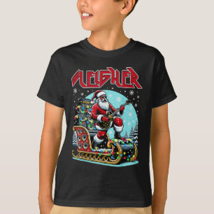 Camiseta Papais noeis de granizo mais leves Rock de Natal d