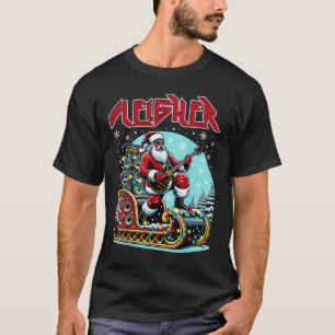 Camiseta Papais noeis de granizo mais leves Rock de Natal d