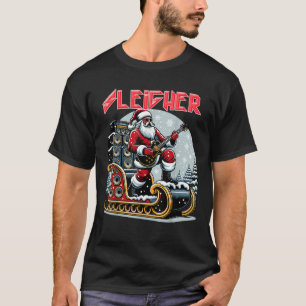 Camiseta Papais noeis de granizo mais leves Rock de Natal d
