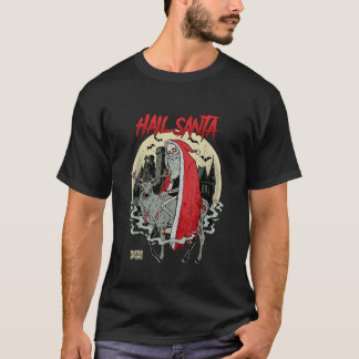 Camiseta Papais noeis de granizo retrô horroroso Natal feio