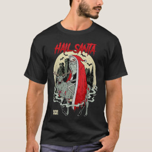 Camiseta Papais noeis de granizo retrô horroroso Natal feio