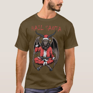Camiseta Papais noeis de granizo Satanás Goat Baphomet Athe