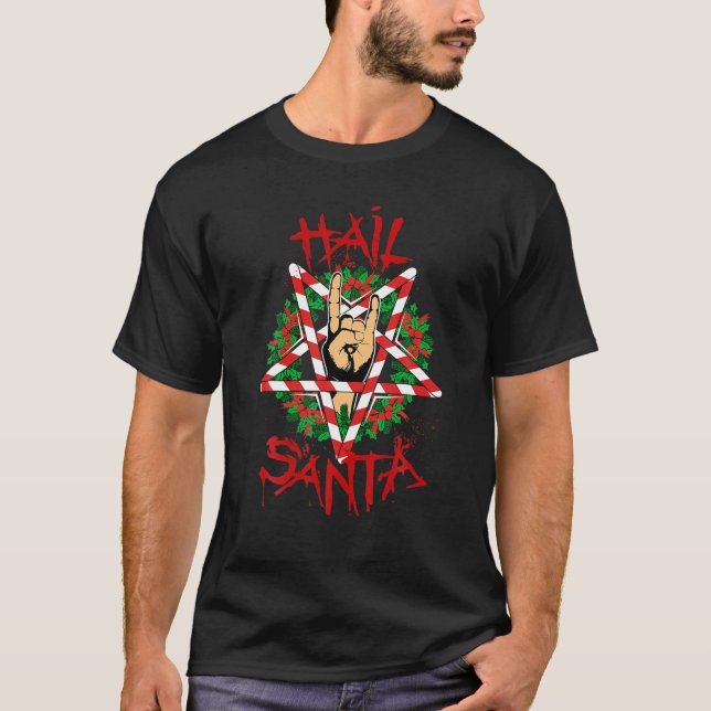 Camiseta Papais noeis de granizo Wreath Candy Cane Krampus  (Frente)