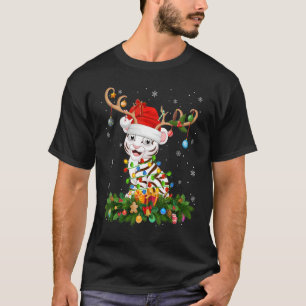 Camiseta Papais noeis de Hat de Reindeer de Natal Cristo de
