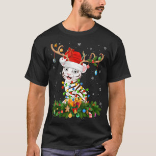 Camiseta Papais noeis de Hat de Reindeer de Natal Cristo de