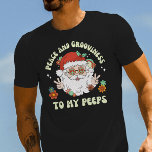 Camiseta Papais noeis de Hippie da Paz e da Compaixão<br><div class="desc">Fiquem calmos,  tranquilos e alegres este Natal com os vossos amigos e familiares,  quando vestirem esta camiseta de Papais noeis hippie divertida!</div>