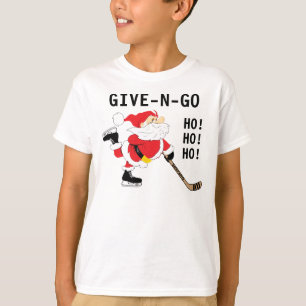 Camiseta Papais noeis De Hóquei A Patinar Natal Dá N Go