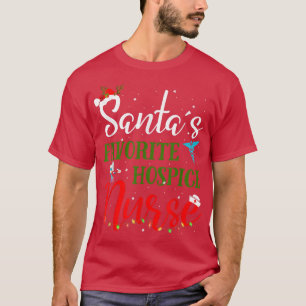Camiseta Papais noeis de HOSPICE Enfermeira Xmas Luzes Leop