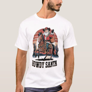 Camiseta Papais noeis de Howdy do Cowboy Ocidental no Natal