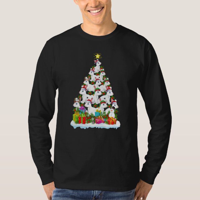 Camiseta Papais noeis de iluminação de árvores de Natal do  (Frente)