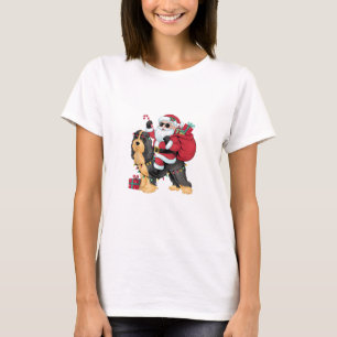 Camiseta Papais noeis De Iluminação Do Xmas Andando No Nata