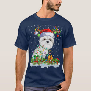 Camiseta Papais noeis De Iluminação Do Xmas De Combinação F