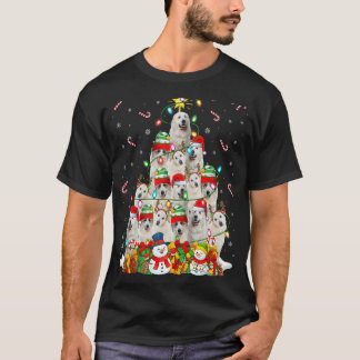 Camiseta Papais noeis de Iluminação do Xmas Pirenéus Excele