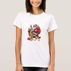 Camiseta Papais noeis de Iluminação do Xmas que Andam Germa