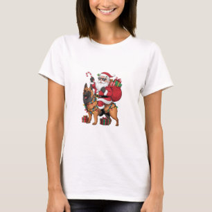 Camiseta Papais noeis de Iluminação do Xmas que Andam Germa