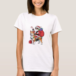Camiseta Papais noeis de Iluminação do Xmas que Andam no Na