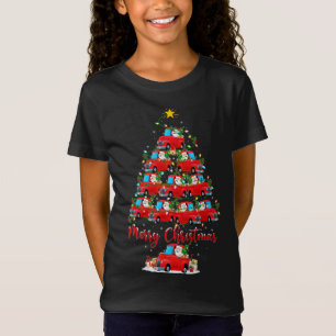Camiseta Papais noeis de Iluminação do Xmas Red Truck Natal
