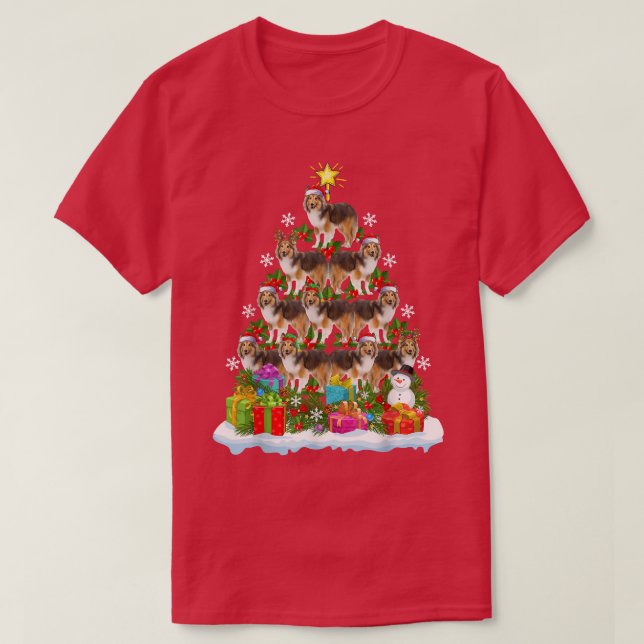 Camiseta Papais noeis de Iluminação Engraçados do Xmas Shet (Frente do Design)