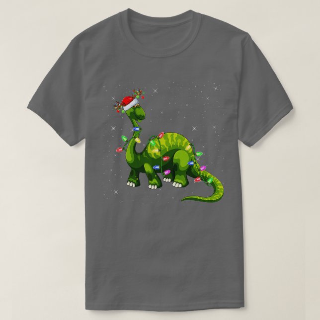 Camiseta Papais noeis de Iluminação Feriada do Natal Bronto (Frente do Design)