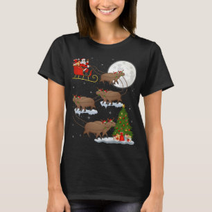 Camiseta Papais noeis De Iluminação Funny Xmas Que Andam Em