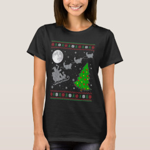 Camiseta Papais noeis De Iluminação Pérsica Do Cat Xmas Que