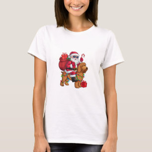 Camiseta Papais noeis De Iluminação Xmas Andando Cristo De