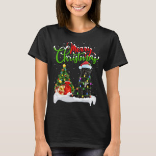 Camiseta Papais noeis de Iluminação Xmas Correspondentes Cã