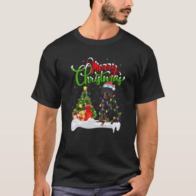 Camiseta Papais noeis de Iluminação Xmas Correspondentes Do (Frente)