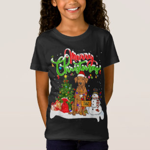 Camiseta Papais noeis de Iluminação Xmas Correspondentes Ri