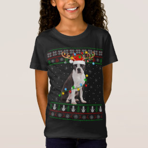 Camiseta Papais noeis de Iluminação Xmas Cristo de Boston T