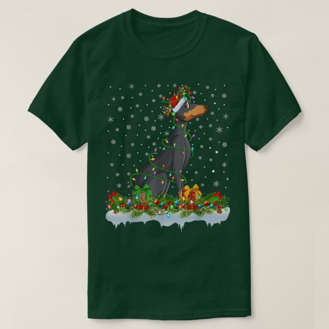 Camiseta Papais noeis de Iluminação Xmas de Correspondência (Frente do Design)