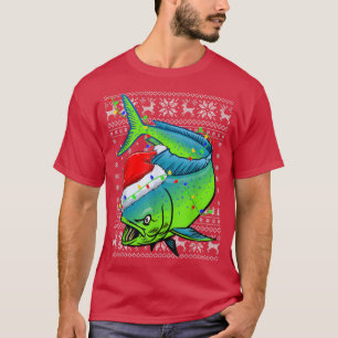 Camiseta Papais noeis De Iluminação Xmas Feia Mahi Mahi Mah
