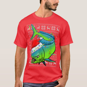 Camiseta Papais noeis De Iluminação Xmas Feia Mahi Mahi Mah
