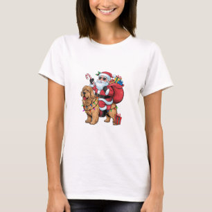 Camiseta Papais noeis De Iluminação Xmas Que Andam A Andar 