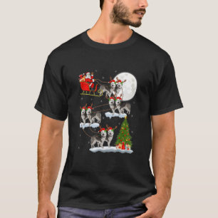 Camiseta Papais noeis de Iluminação Xmas que Andam pelo C