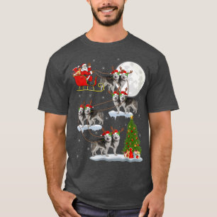 Camiseta Papais noeis de Iluminação Xmas que Andam pelo Cri