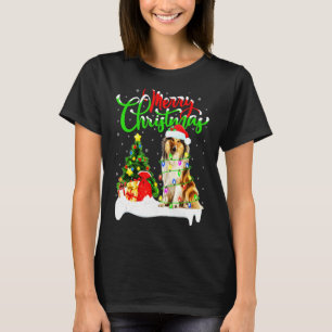 Camiseta Papais noeis De Iluminação Xmas Que Correspondem A