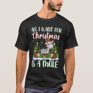 Camiseta Papais noeis De Iluminação Xmas Tudo O Que Quero É