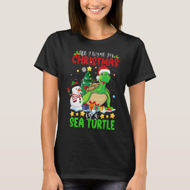Camiseta Papais noeis De Iluminação Xmas Tudo O Que Quero É (Frente)
