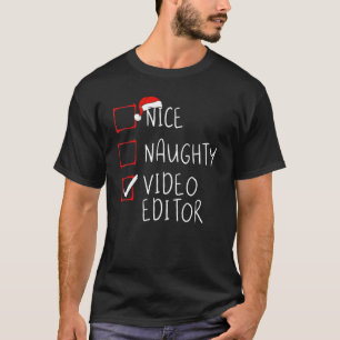 Camiseta Papais noeis de Lista de Natal do Editor de Vídeo