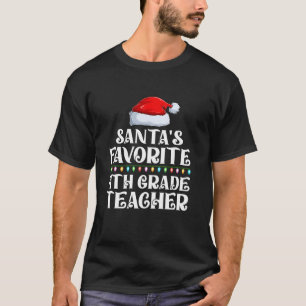 Camiseta Papais noeis de Luz do Natal Favoritos de 4º Grau